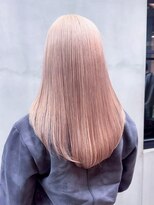 ロング顔周りレイヤー韓国ヘア美髪ホワイトグレージュ_ba552402