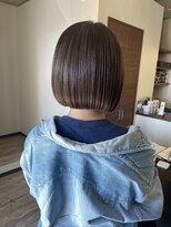 リュンヌ 門前仲町(lune)&nbsp;切りっぱなしボブハイライトベージュカラーショートレイヤーロブ