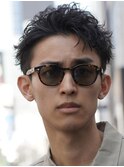 ビジネスショートツーブロックフェードスパイキーショート短髪