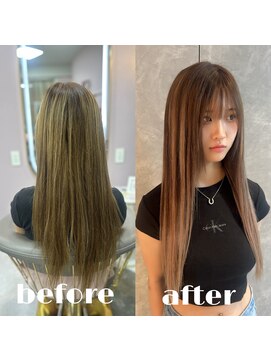 ガルボヘアー 心斎橋店(garbohair) バレイヤージュ風カラープルエクステ心斎橋エクステ当日予約OK
