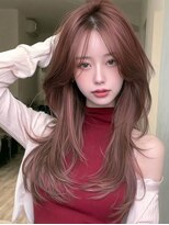 サロンドアイ(salon de i) くびれロングレイヤー × ピンクブラウン