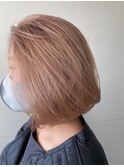 ブリーチカラー2ブリーチダブルカラーボブミルクティーブロンド