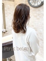 ヴィアスヘアー(vias hair)&nbsp;前下がりミディ×ピンクベージュ