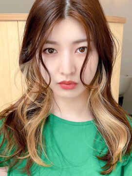 テン 栄店(tenn) インナーカラー/ブロンド/くびれ巻き【kuroda】