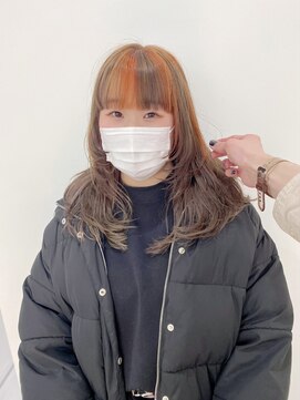 ギグスダブル 栄店(gigs double) デザインカラー/オレンジ/ロングウルフ