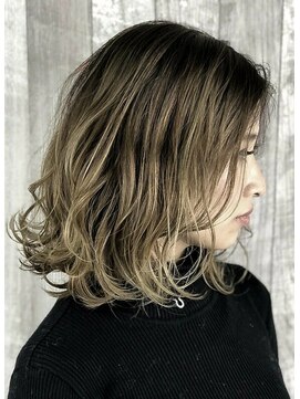 アン たまプラーザ(un) ◆バレイヤージュボブ【髪質改善オージュア/モテ髪カタログ】