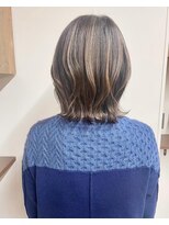 ベルクープス 天王寺店(Belle Coupes) 【BelleCoupes】くびれボブ コントラストハイライト 白髪ぼかし