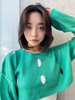 Say.韓国ボブレイヤーシルキーベージュレイヤーボブひし形ボブ
