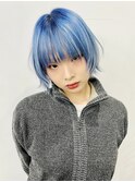 シャギーボブ×デザインブルー