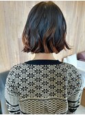 毛先グラデーションのカラーとボブ