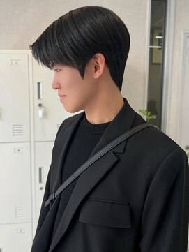 トレヘアー 京都 烏丸(tRe hair) 流行りの刈り上げないセンターパート/韓国マッシュ/MEN'S HAIR