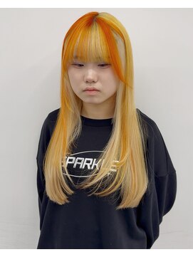 ジュイル シブヤ(JEWIL SHIBUYA) ブロンド×オレンジのデザインカラー