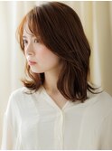 アプリコットオレンジ小顔くびれヘアロングウルフX越谷30代40代