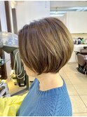 ショートボブ#前下がり#ニュアンスカラー#津田沼#くすみベージュ