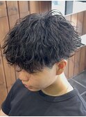大分メンズカットマッシュ波巻きスパイラルパーマ眉毛men's
