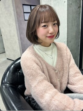 暗めカラーグランマッシュデザインカラーフェイスフレーミング