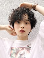 ディルト 代々木上原(DILT)&nbsp;マッシュショートパーマ大人カジュアルモードショートボブ黒髪