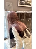 ラベンダーグレージュ×裾カラー