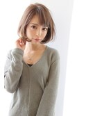 大人可愛く毛先ワンカールひし形ボブ