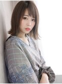 【GOAT】流し前髪×ツヤ感ベージュカラー☆切りっぱなしボブ20代