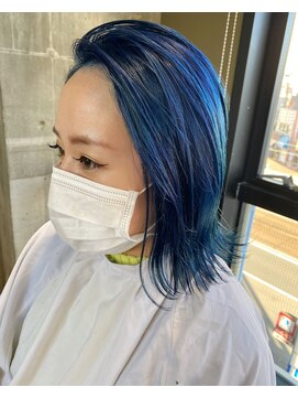 ガルボ ヘアー(garbo hair) #オススメ#人気#ターコイズカラー#ブルーカラー#ブリーチ