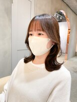 ロンド エスポワール 錦糸町(Lond espoir)&nbsp;斜めバングデザインカラーグレージュ【韓国ヘア/顔まわり】