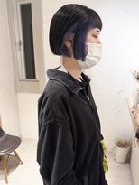 ラミエ バイ メルト 吉祥寺(lamie by melt)&nbsp;"久保田"ネイビーブルー刈り上げミニボブブルーブラック
