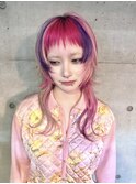 レイヤーカットシャギーカットウルフカットデザインカラー