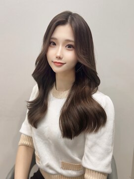 ラピス 福岡天神店(Lapis) チョコレートブラウン×ミディアムくびれ巻き