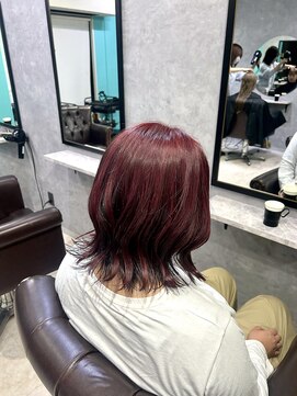 グラッジ 池袋(GLADGE) ワインレッドのアンブレラカラー