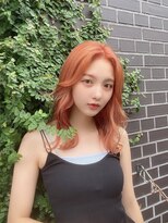 テーラヘアー 石岡店(TELA HAIR)&nbsp;オレンジカラー　オルチャンヘア