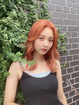 テーラヘアー 石岡店(TELA HAIR) オレンジカラー　オルチャンヘア