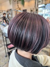ボンドヘアステージ 良福寺店(BOND hair stage) 上品な紫アンブレラカラーで大人の透明感を楽しむデザインカラー