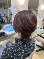 ブルースカイ 二俣川ドンキホーテ店(Blue-Sky)&nbsp;ショートウルフ×レッドブラウンで秋色カラー