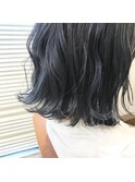 Coast.暗髪×クリアアッシュ×前下がりボブ×ネイビーブラック