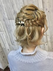 ショートボブからのイベントやパーティー 、結婚式のヘアセット