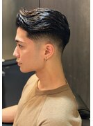 サイドグラデーション七三分けフェードカット