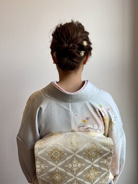 サジアーツバグス まとめ髪と訪問着着付けの宮参りスタイル☆