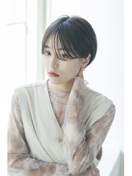 ガーデン タチカワ(garden tachikawa) 20代30代大人かわいい耳掛けショート×暗髪