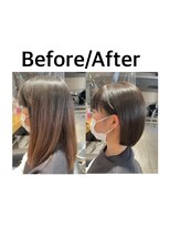 リーオオサカ(Lee Osaka)&nbsp;【Lee大阪店】耳かけ×ワンレンボブ/新出奈津樹