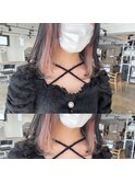 ホワイトピンクのインナーカラー