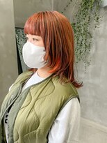 テトヘアー(teto hair) オレンジカラー デザインカラー ローライト ミディアム