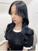 【くびれヘア×ブルーブラック】前髪