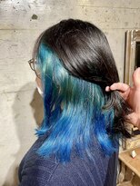 ミーツ バイ カシェート 武蔵藤沢店(meets by cachette)&nbsp;インナーカラー 青緑