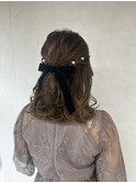 ハーフアップ/結婚式アレンジ