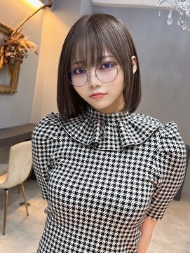 オズ 安積店(OZ) 黒髪ボブルフネビージュ小顔ワンレン