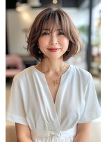 アヴァンス プロデュース バイ エガオ 大阪梅田店(AVANCE. PRODUCED by EGAO)&nbsp;大人世代のボブ【５０代60代髪型AVANCE】白髪ぼかしハイライト