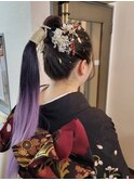 卒業式の着付けとヘアーアップ