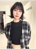 ぱつっとライン切りっぱなしボブ/くびれレイヤー