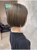 赤みレス×透明感カラー　大人のコンパクト美シルエットボブ